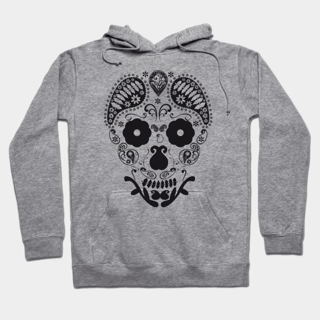 Skull flowers and ornaments Hoodie by wamtees